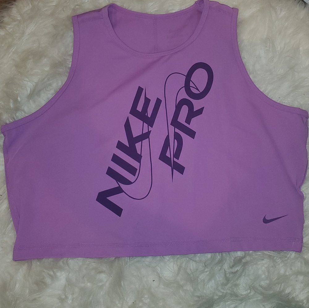 Nike Pro Dri-Fit Purple Crop Top XL - Picture 2 of 13